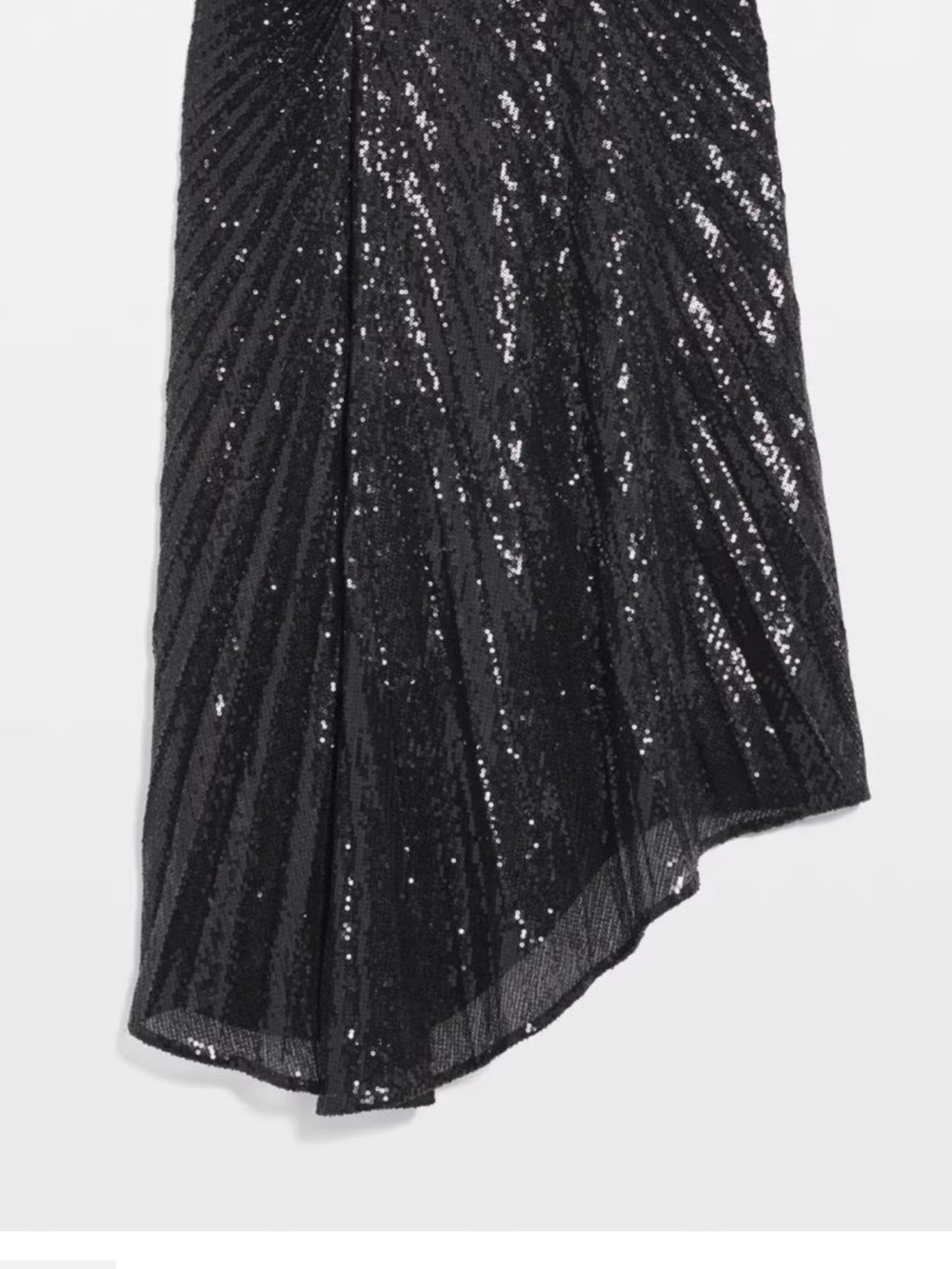 White House Black Market Black Sequin Asymmetrical Skirt